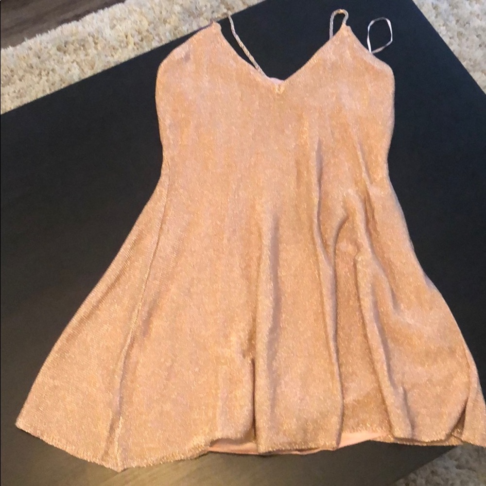 Shiny pink babydoll dress